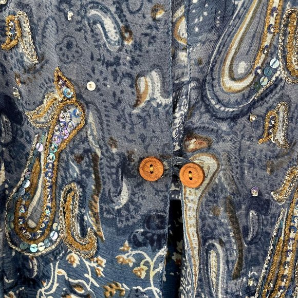 VINTAGE JA RESORT 100% RAYON FOUR-PIECE PANT SET, PAISLEY PRINT SIZE S - Picture 8 of 13